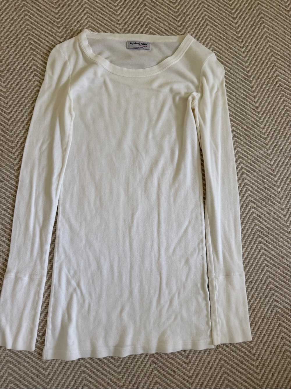 Michael Stars Long-Sleeve Scoop Neck Top in Ivory